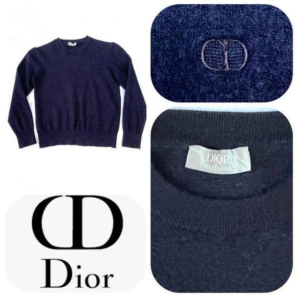 Authentic Dior uniform lana wool navy sweater/top S - Picture 1 of 10